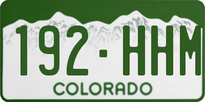 CO license plate 192HHM