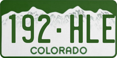 CO license plate 192HLE