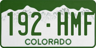 CO license plate 192HMF