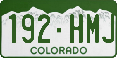 CO license plate 192HMJ