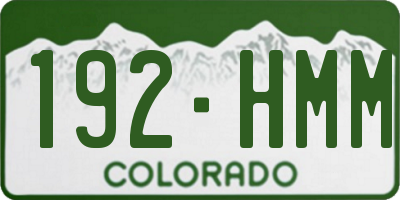CO license plate 192HMM