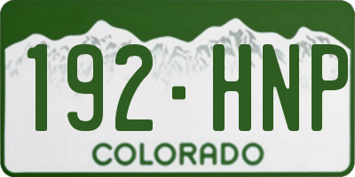 CO license plate 192HNP