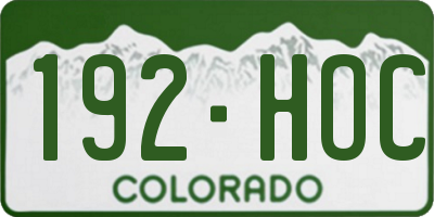 CO license plate 192HOC