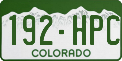 CO license plate 192HPC