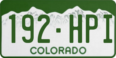 CO license plate 192HPI