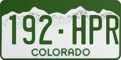 CO license plate 192HPR