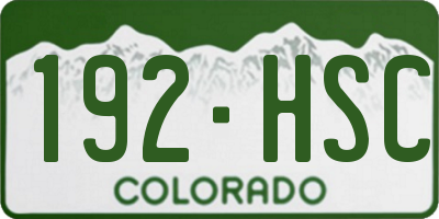 CO license plate 192HSC