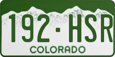 CO license plate 192HSR