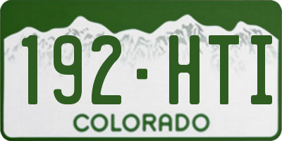 CO license plate 192HTI
