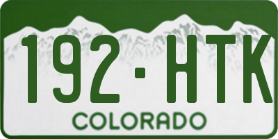 CO license plate 192HTK