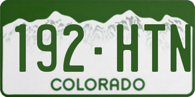 CO license plate 192HTN