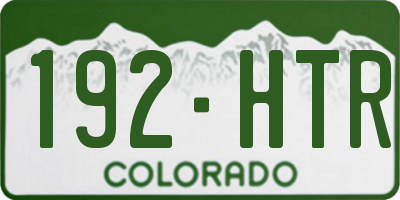 CO license plate 192HTR