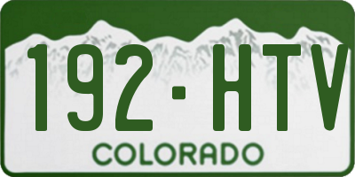 CO license plate 192HTV