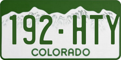 CO license plate 192HTY
