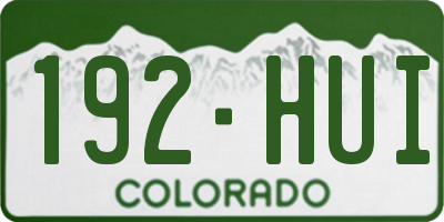 CO license plate 192HUI