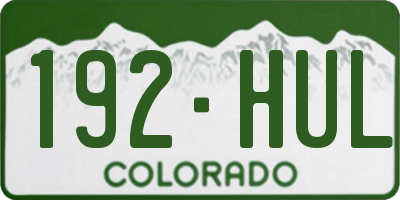 CO license plate 192HUL
