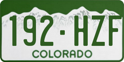 CO license plate 192HZF