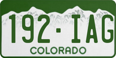CO license plate 192IAG