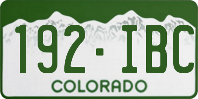 CO license plate 192IBC
