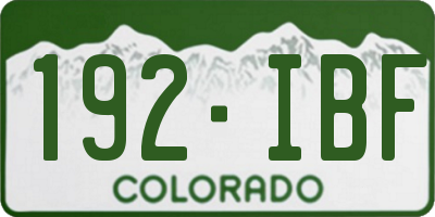 CO license plate 192IBF