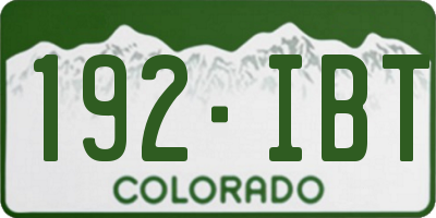 CO license plate 192IBT