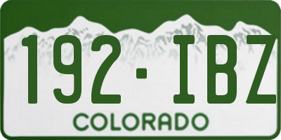 CO license plate 192IBZ