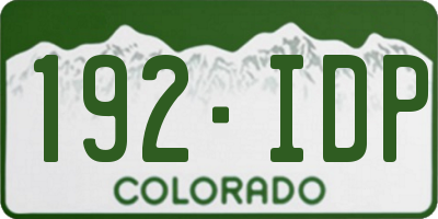 CO license plate 192IDP