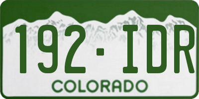 CO license plate 192IDR