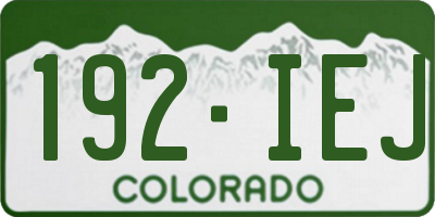 CO license plate 192IEJ
