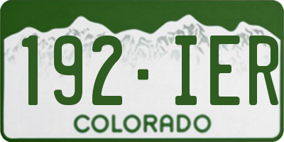 CO license plate 192IER
