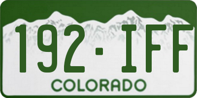 CO license plate 192IFF