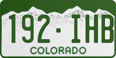 CO license plate 192IHB