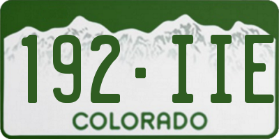 CO license plate 192IIE