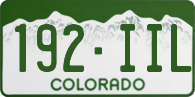 CO license plate 192IIL