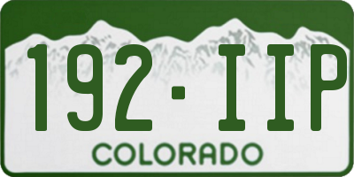 CO license plate 192IIP