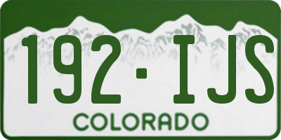 CO license plate 192IJS