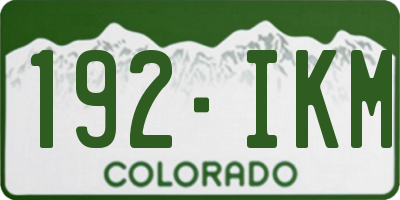 CO license plate 192IKM