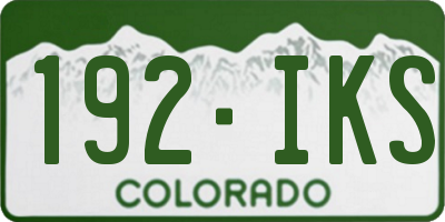 CO license plate 192IKS