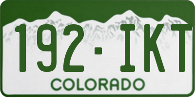 CO license plate 192IKT