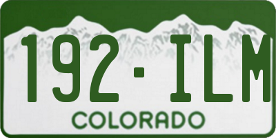 CO license plate 192ILM