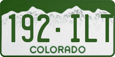 CO license plate 192ILT