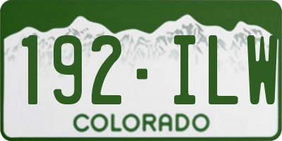 CO license plate 192ILW