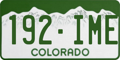 CO license plate 192IME