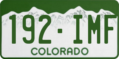 CO license plate 192IMF