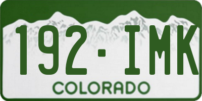 CO license plate 192IMK
