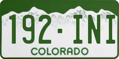 CO license plate 192INI