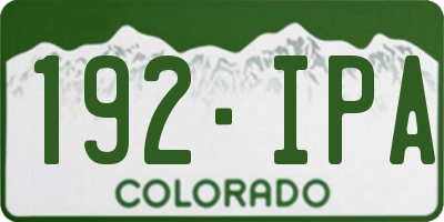 CO license plate 192IPA