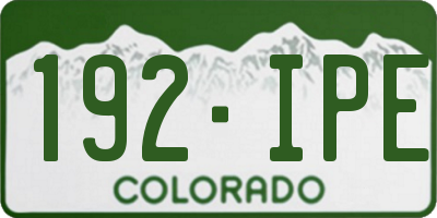 CO license plate 192IPE