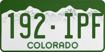 CO license plate 192IPF