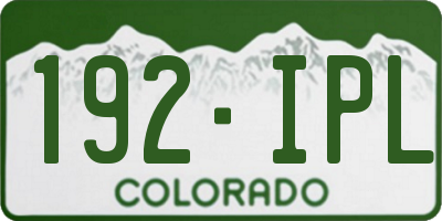 CO license plate 192IPL